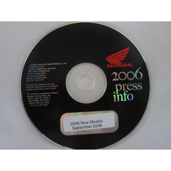 Honda Motors Division Redbook CD for press 2006 Street OFF Road ATV Scooters - Picture 8 of 10